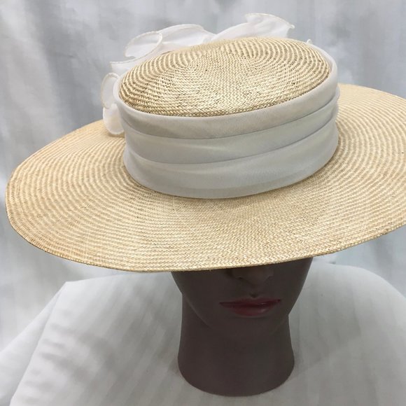 Beige Sonni Straw Hat with Light Gray Ruffles main image 4